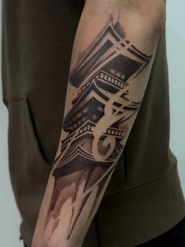black and grey blackwork tattoo auf forearm #98955 | Tätowierer Анита Симка