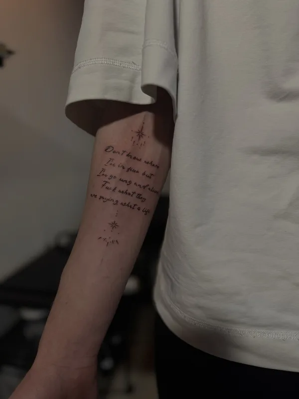 black fineline tattoo on forearm #98974 | Tattoo Artist julia wzertis