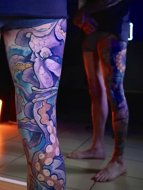 color watercolor татуировка на thigh #99444 | Тату мастер Кристина Яфаровa | Nakolyu Kupola