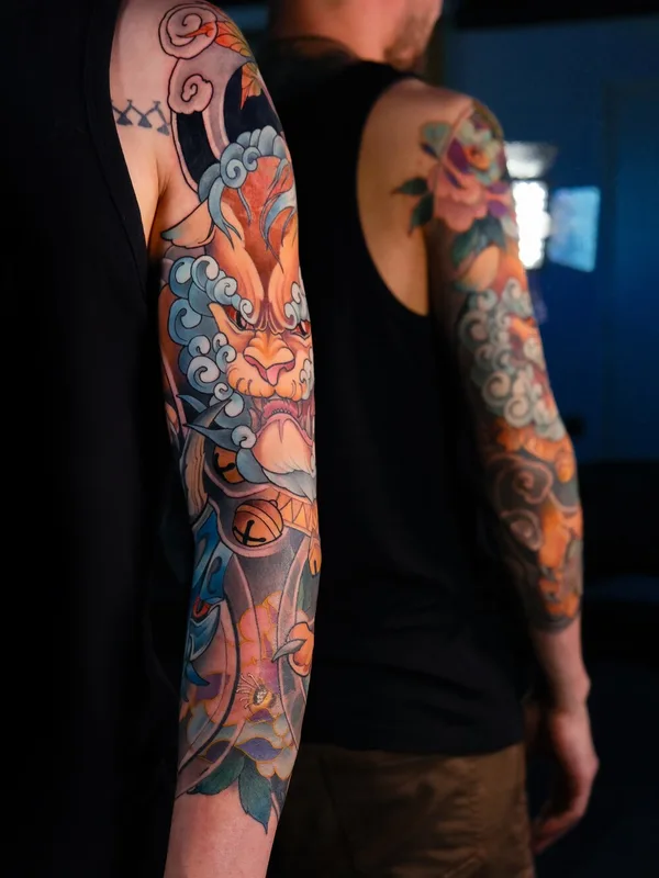 male color japanese татуировка на full sleeve #99448 | Тату мастер Кристина Яфаровa | Nakolyu Kupola
