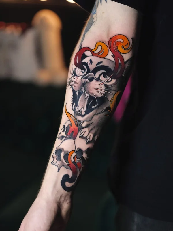 color neo-traditional татуировка на forearm #99453 | Тату мастер Кристина Яфаровa | Nakolyu Kupola
