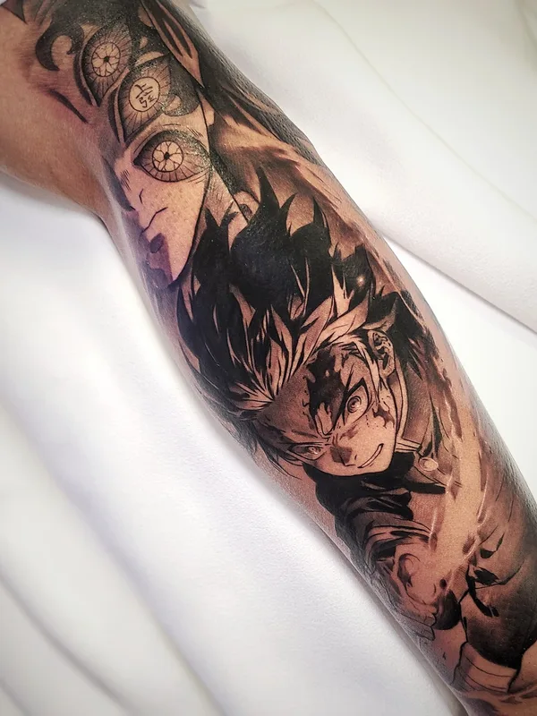 black and grey anime Tatuaggio su forearm #99174 | Tatuatore Daniel Moreno