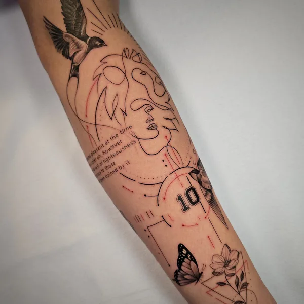Feminine tattoo by Daniel Moreno in Kissimmee