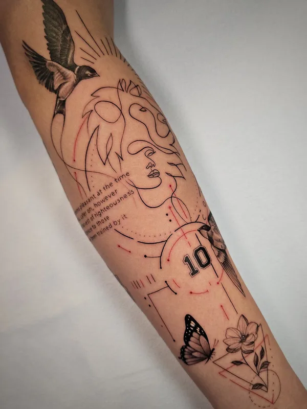 black and grey fineline Tatuaggio su forearm #99181 | Tatuatore Daniel Moreno