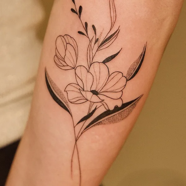 Botanical tattoo by Dark Autumn - Monica  in Munich