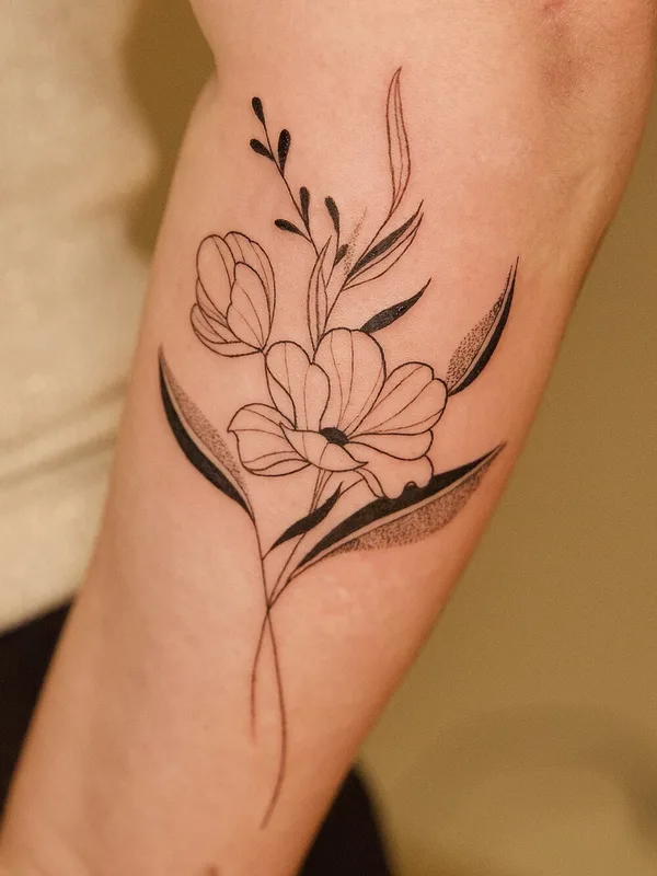 black fineline 타투 부위 forearm #99392 | 타투이스트 Dark Autumn - Monica