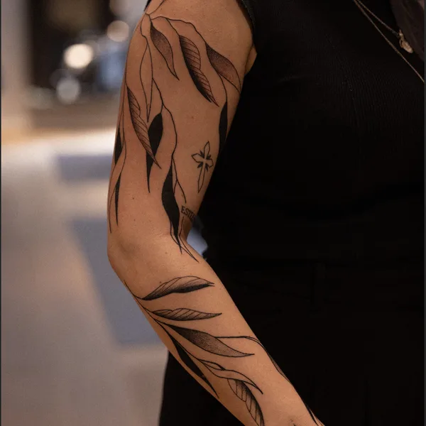 Botanical tattoo by Dark Autumn - Monica  in Munich
