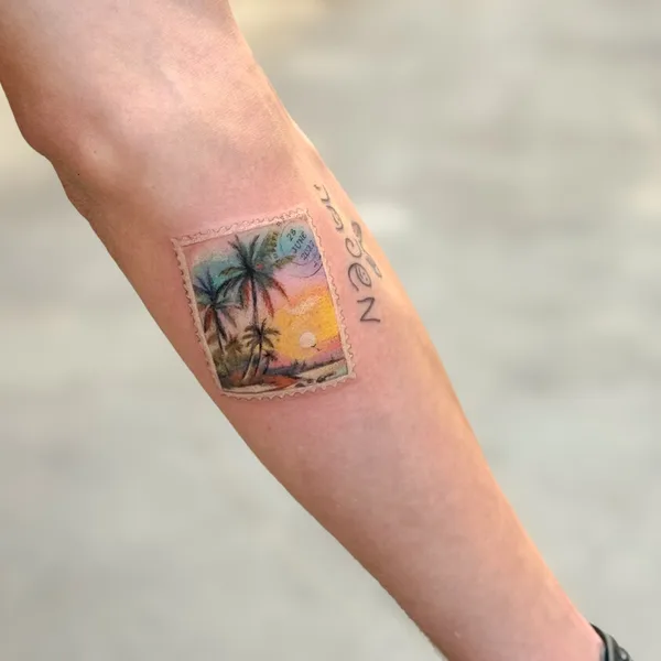 Graphic tattoo by Nika Taratuta in Haifa