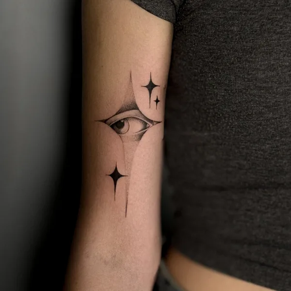 Graphic tattoo by Nika Taratuta in Haifa