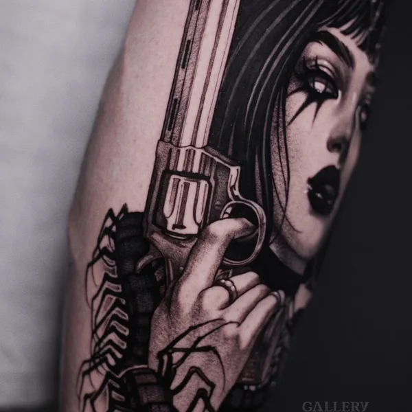 Graphic tattoo by Яворская Анастасия in Moscow