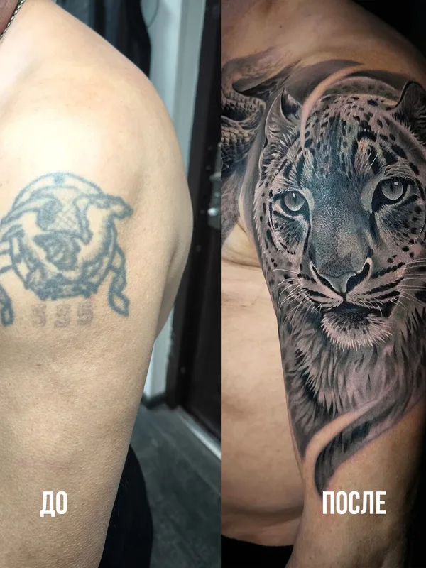 black and grey realism tattoo auf upper arm #99713 | Tätowierer Андрей Смолин
