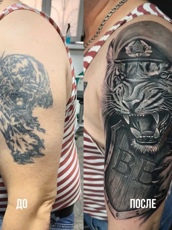 black and grey realism tattoo auf upper arm #99714 | Tätowierer Андрей Смолин