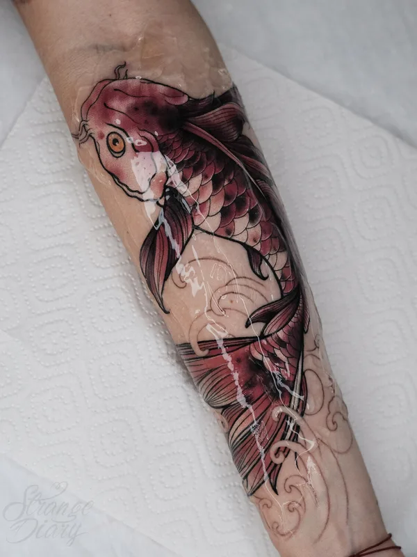 female color neotraditional tattoo auf forearm #99625 | Tätowierer Алексей Strange Diary