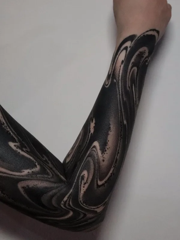 black and grey blackwork татуировка на full sleeve #99725 | Тату мастер Impasto