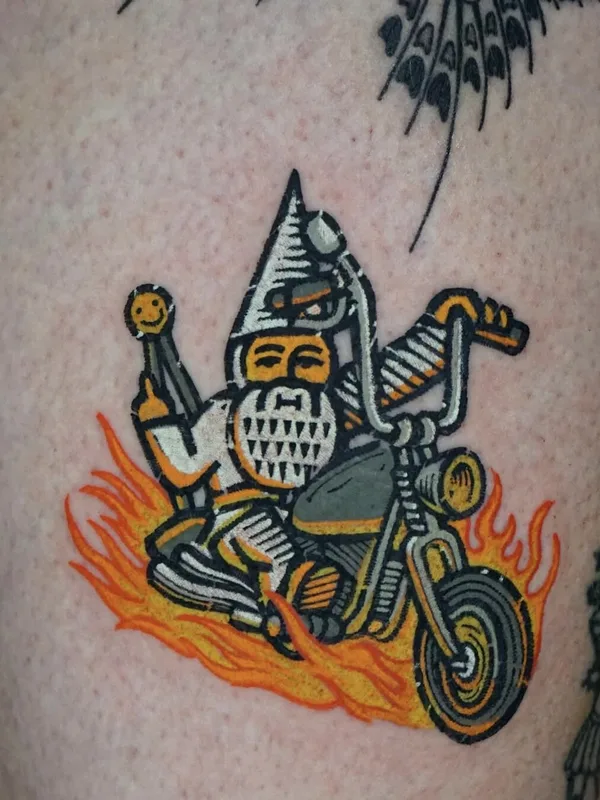 color new school tattoo on thigh #99804 | Tattoo Artist koblin