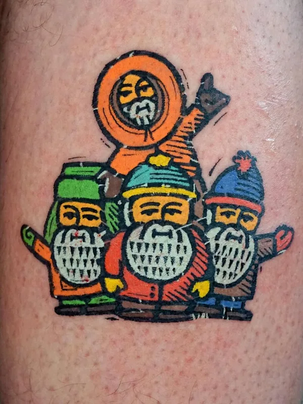 color cartoon tattoo on calf #99811 | Tattoo Artist koblin