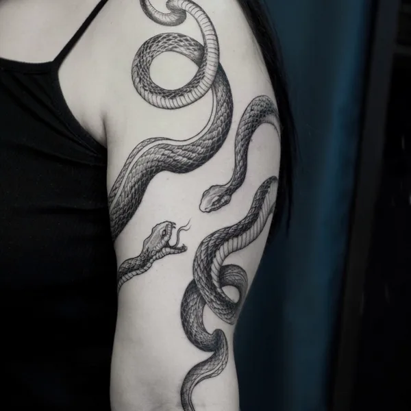 Black tattoo by Ирина Матвеева in Moscow