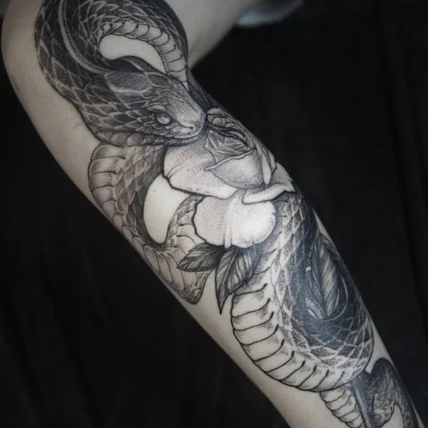 Black tattoo by Ирина Матвеева in Moscow