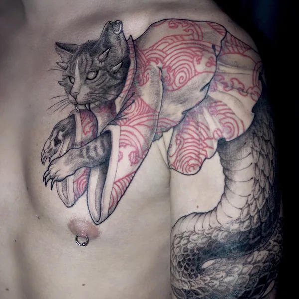 Black tattoo by Ирина Матвеева in Moscow