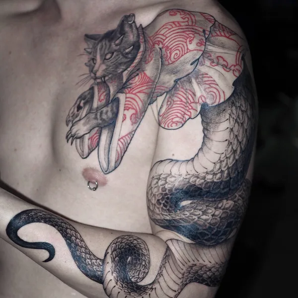 Black tattoo by Ирина Матвеева in Moscow