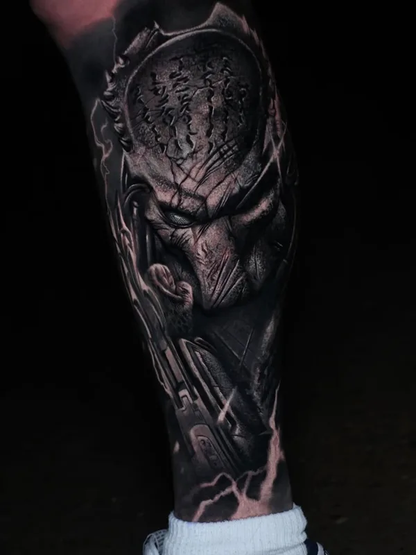 blackandgrey realism 타투 부위 calf #100769 | 타투이스트 Anton Martiushev
