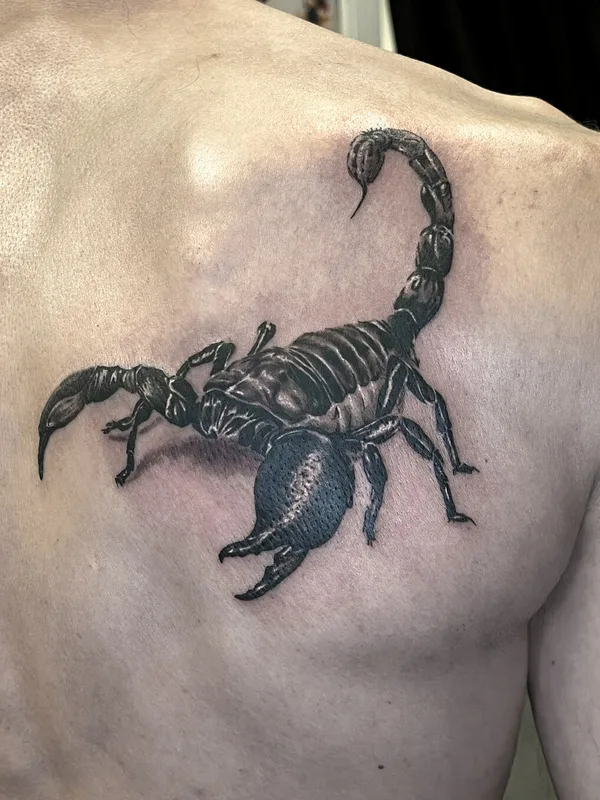 black and grey realism татуировка на chest #100284 | Тату мастер Сергей Рыба
