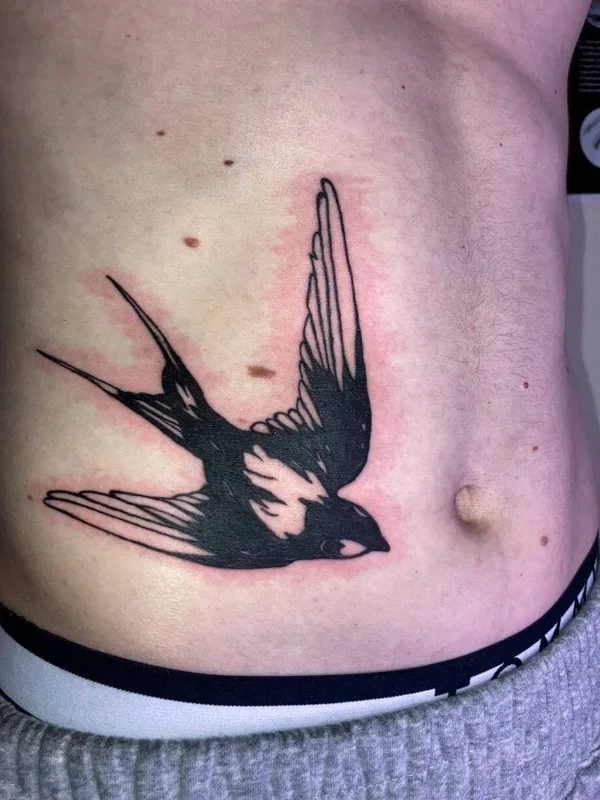 black traditional Tatuaggio su stomach #100778 | Tatuatore vamphof