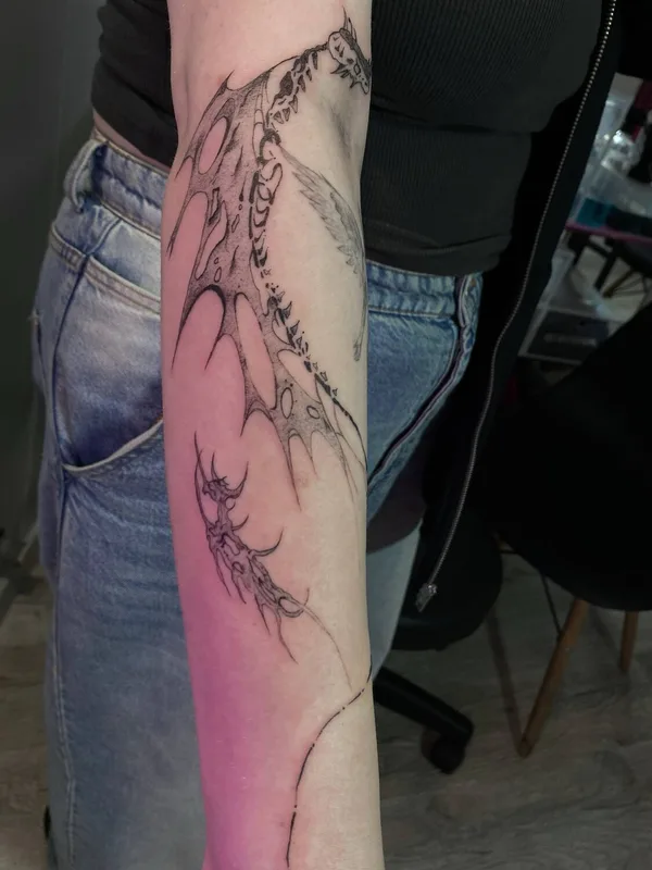 black blackwork Tatuaggio su forearm #100785 | Tatuatore vamphof
