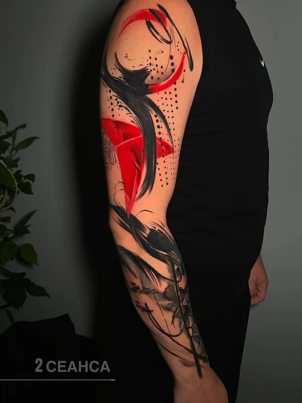 male color trashpolka Tatuagem em arm #100847 | Tatuador Громова Мария