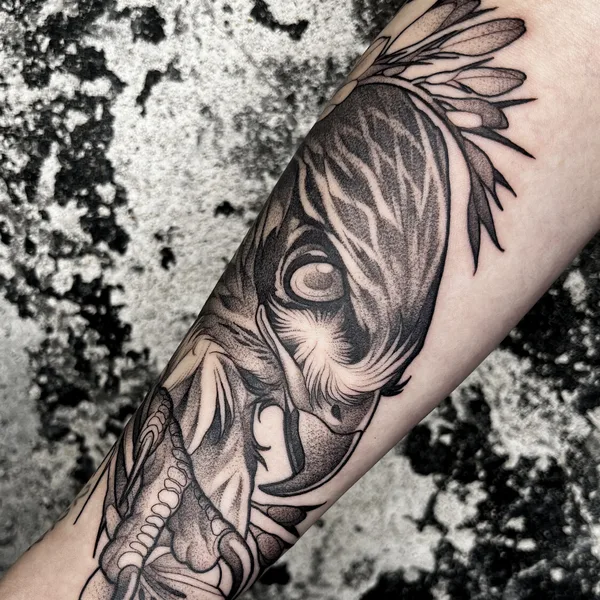 Graphic tattoo by Jole in Helsinki