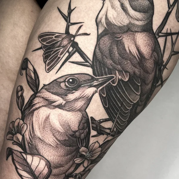 Graphic tattoo by Jole in Helsinki