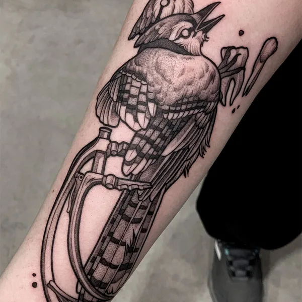 Graphic tattoo by Jole in Helsinki