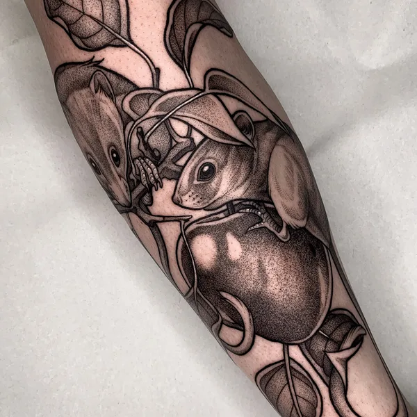 Graphic tattoo by Jole in Helsinki