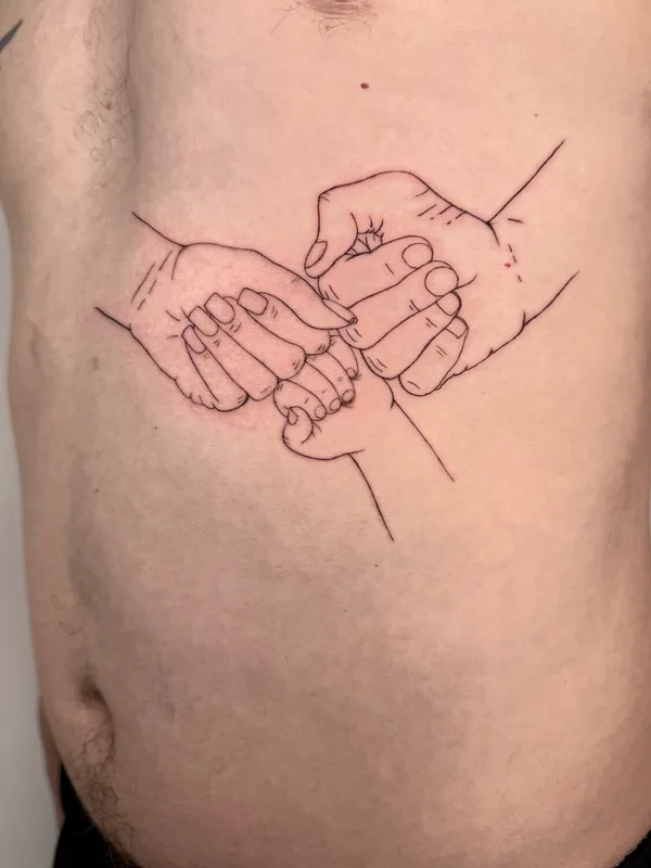 black linework татуировка на stomach #100937 | Тату мастер Ангелина Ковалерова