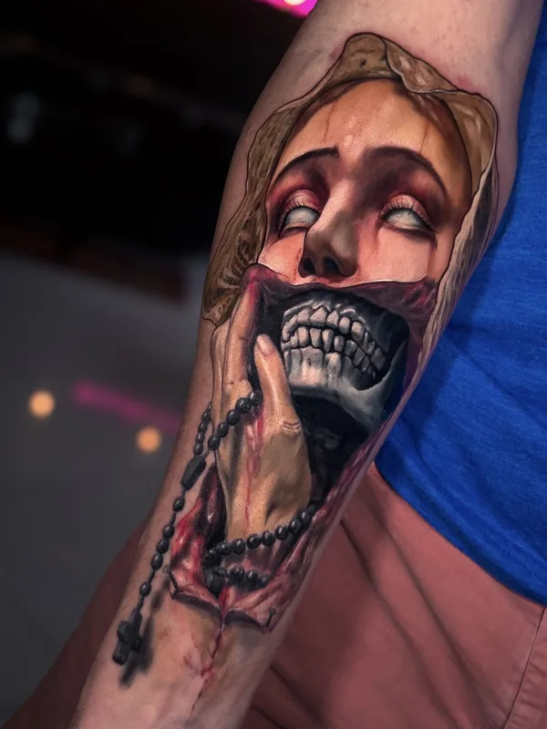 coverup tattoo by Vladimir Vishar in Manchester