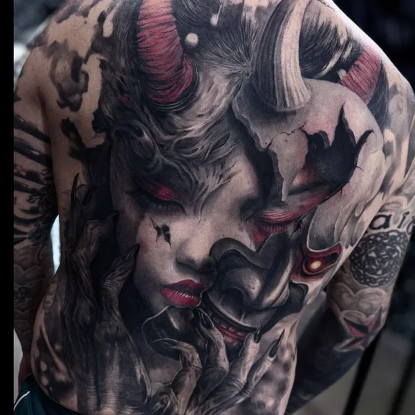 coverup tattoo by Vladimir Vishar in Manchester