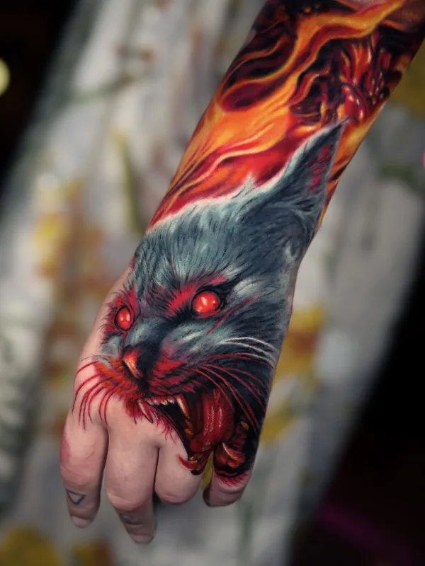 coverup tattoo by Vladimir Vishar in Manchester