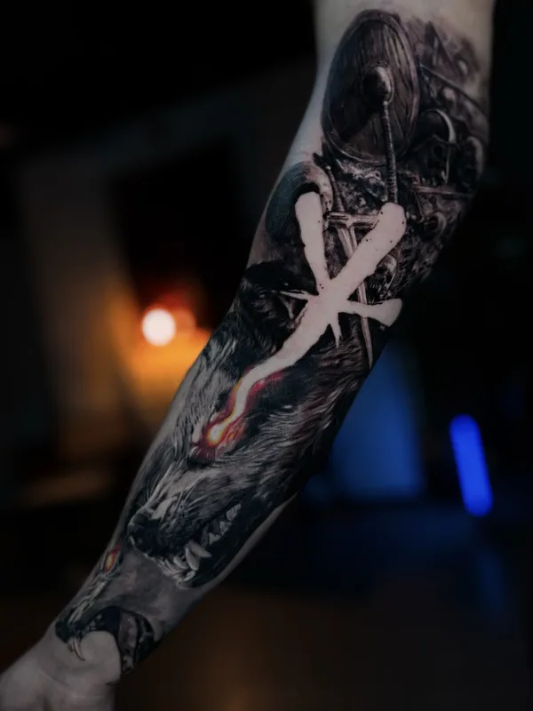 coverup tattoo by Vladimir Vishar in Manchester