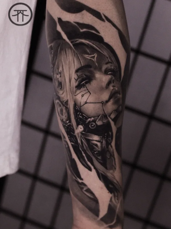 blackandgrey realism татуировка на forearm #101062 | Тату мастер Павел Костюк 