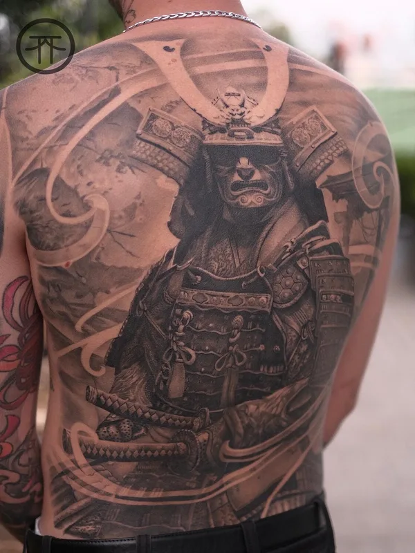 male blackandgrey realism татуировка на full back #101072 | Тату мастер Павел Костюк 
