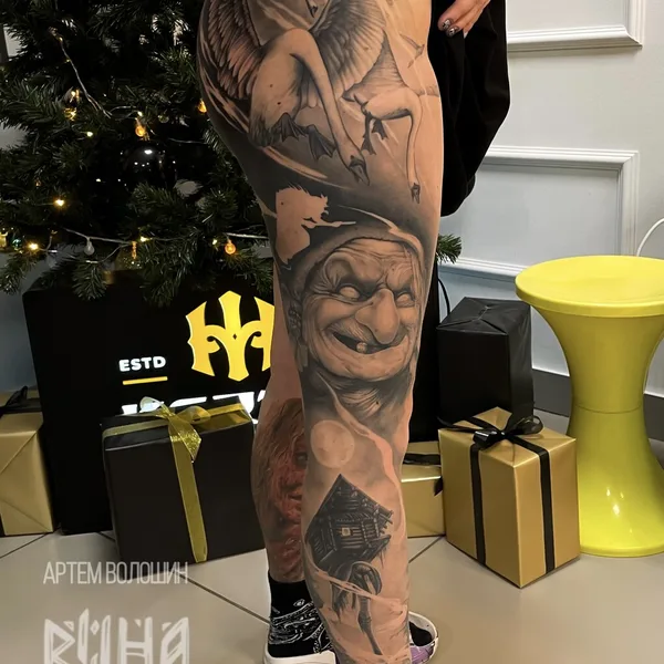 Black & Grey tattoo by Артем Волошин in Челябинск