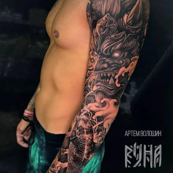 Black & Grey tattoo by Артем Волошин in Челябинск