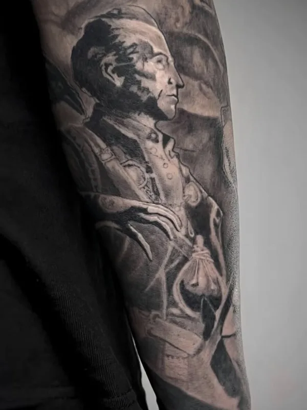 black and grey realism татуировка на forearm #101231 | Тату мастер Vitaliy