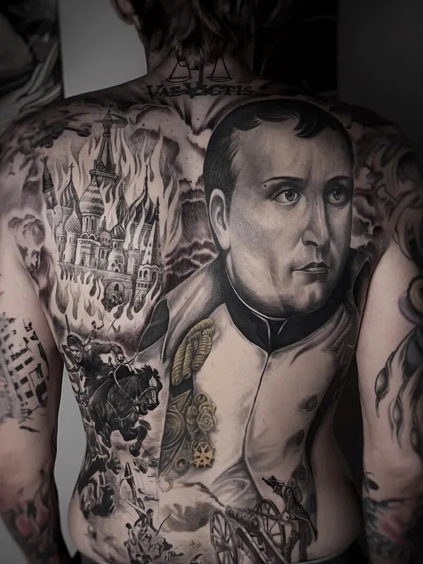 black and grey realism татуировка на full back #101225 | Тату мастер Vitaliy