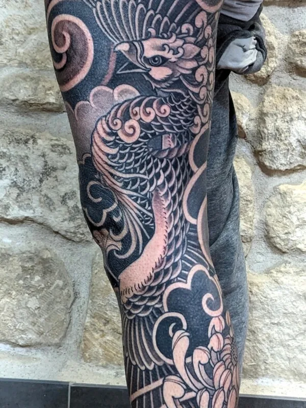 Japanese tattoo by Morgan Ezor in Pons