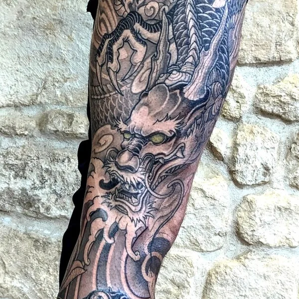 Japanese tattoo by Morgan Ezor  in Pons