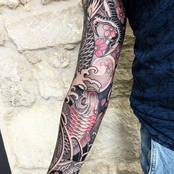 Japanese tattoo by Morgan Ezor  in Pons