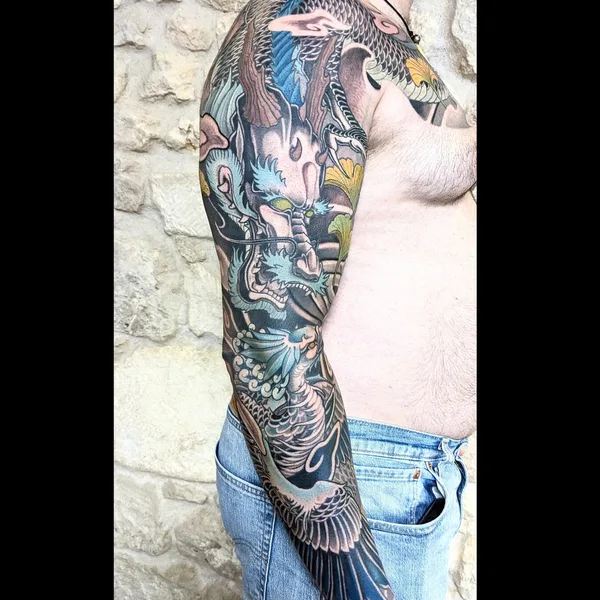 Japanese tattoo by Morgan Ezor  in Pons