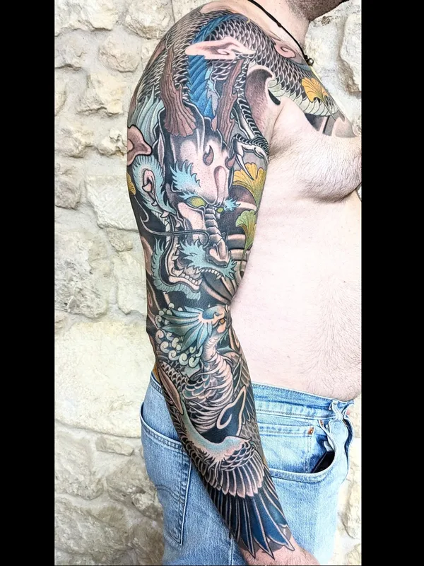 Japanese tattoo by Morgan Ezor in Pons