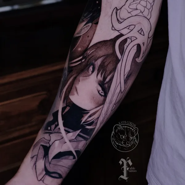 Anime tattoo by Катя Соболь in Moscow